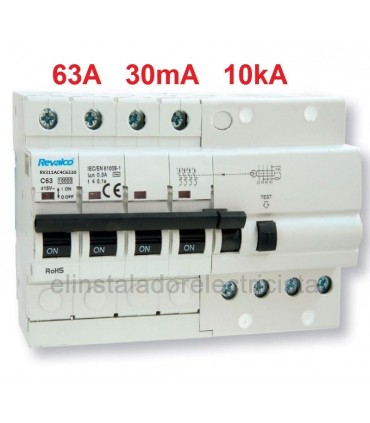 Automático 4P 63A 10kA con Diferencial Incorporado (Vigi)