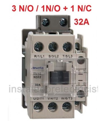 Contactor tripolar 32A, 1NO+1NC a 230Vac