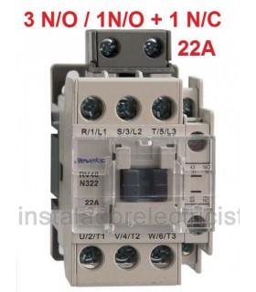 Contactor tripolar 22A, 1NO+1NC a 230Vac