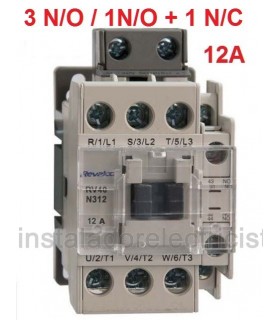 Contactor tripolar 12A, 1NO+1NC a 230Vac