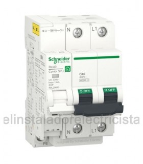 Protector 40A Combinado Sobretensiones Acti9 1P+N Schneider