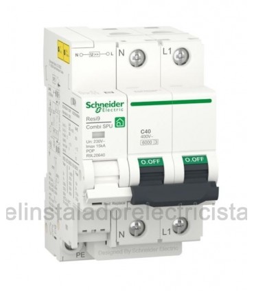 Protector 40A Combinado Sobretensiones Acti9 1P+N Schneider