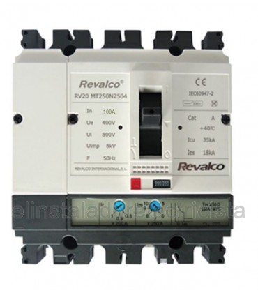 Caja moldeada 4P 100A regulación 80~100A, 36KA