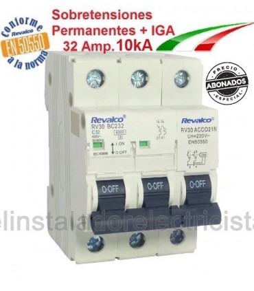 Pemanentes 32A 2 Polos con IGA 10kA