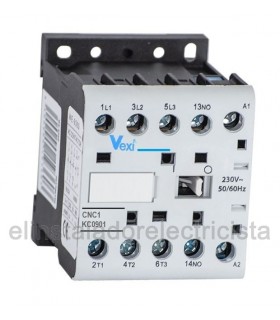 Minicontactor tripolar 9A bobina 230VAC contacto auxiliar N/C