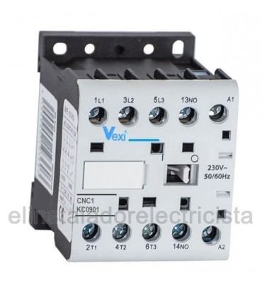Minicontactor tripolar 9A bobina 230VAC contacto auxiliar N/C