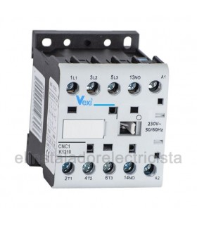 Mini contactor tripolar 12A bobina 230VAC contacto auxiliar Abierto N/A