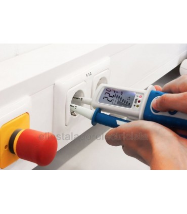 Medidor de Voltaje AC/DC, test RCD, display LCD 1090