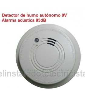 Detector óptico de humo autónomo con alarma acústica alim. pila 9v.