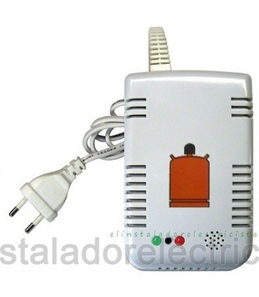 Detector de gas butano, propano, natural, 220V. Salida alarma relé