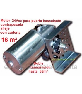 Motor 24V puerta basculante cadena con finales de carrera 
