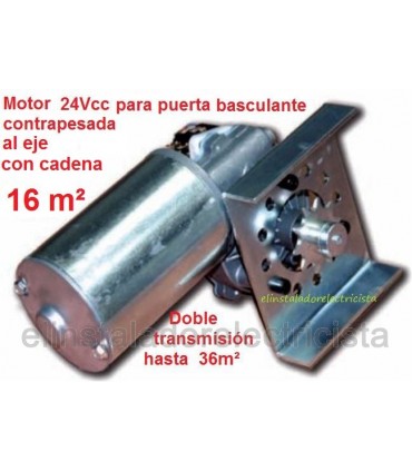 Motor 24V puerta basculante cadena con finales de carrera 