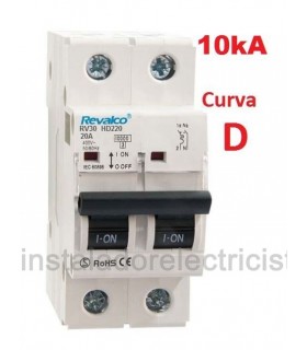 Automático 20A 2 polos Curva D  10kA