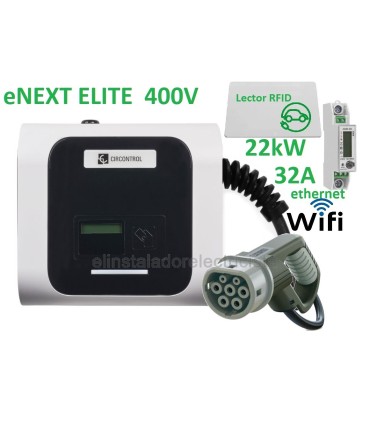 Cargador Circutor eNEXT ELITE T-C2 400V 32A 22kw wifi + RFID