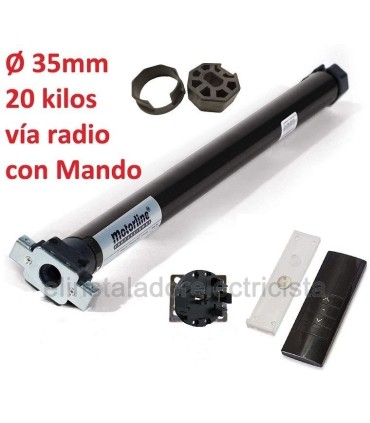 Motor de persiana vía radio con mando 20Kg Ø35mm