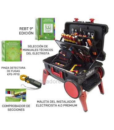 Maleta del instalador electricista 4.0 premium + Pinza de Fugas KPS + comprobador de secciones