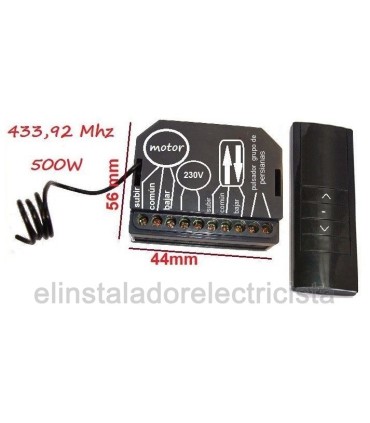 Centralita y mando para motor de persiana hasta 750W