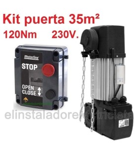 Kit motor directo al eje puerta seccional 35m² 120Nm