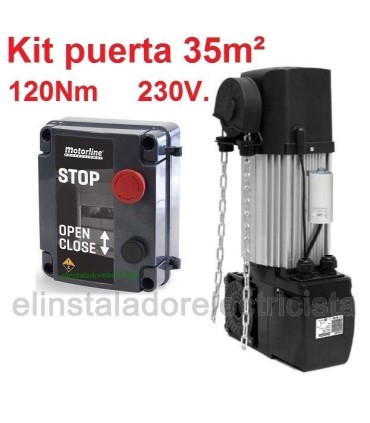 Kit motor directo al eje puerta seccional 35m² 120Nm