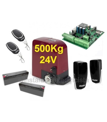 Kit Motor puerta Corredera Bravo 24V 500Kg.