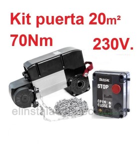 Kit motor al eje puerta seccional 20m² KVM105