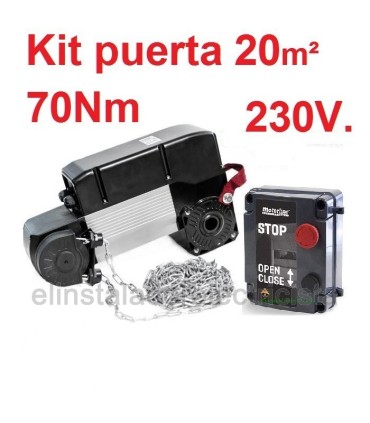 Kit motor al eje puerta seccional 20m² KVM105
