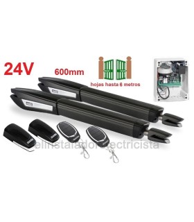 kit motores batientes 24V hojas de 6 metros pistón 600mm