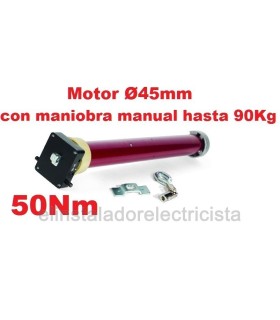 Motor de Toldo Ø45mm 50Nm 90kg con maniobra manual
