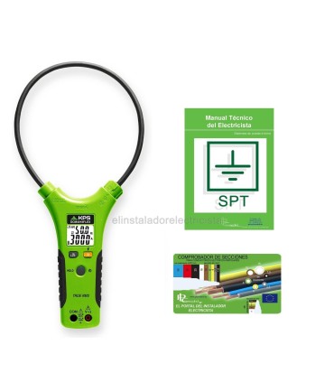 Pinza Amperimétrica Flexible con bluetooth DCM4018FLEX + Manual de Sistemas de puestas a tierra + comprobador de secciones