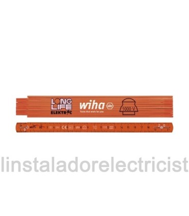 Metro plegable para electricista Longlife 2m métrico