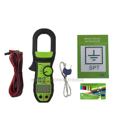 Pinza amperimétrica KPSDCM3500T  + Manual de Sistemas de puestas a tierra + comprobador de secciones