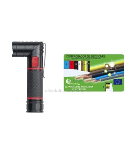 Linterna con LED, láser y luz UV + comprobador de secciones