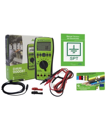 Multímetro digital bluetooth DMM9000BT + Manual de Sistemas de puestas a tierra + comprobador de secciones