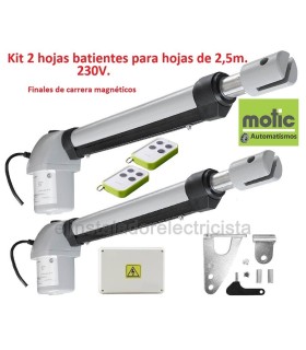 Kit 2 motores puertas batiente de hasta 2,5m. 230V. DOMO