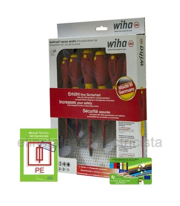 Juego 6 destornilladores SlimFix con manual técnico del electricista y tarjeta de PLC Madrid