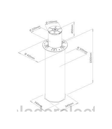 Bolardo Disuasor INOX Hidráulico 230V