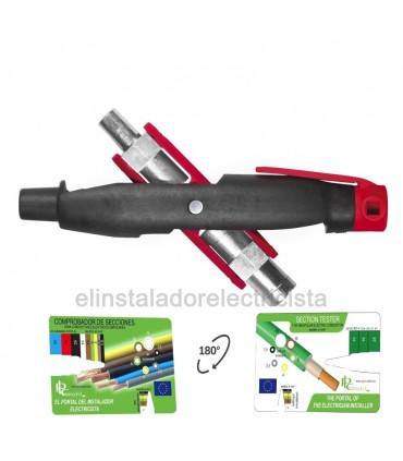 Llave para armarios de distribución en forma de espiga