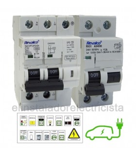 OFERTA ESPECIAL Pack protecciones Vehículo Eléctrico 32Amp. y diferencial clase A superinmunizado 40A y 30mA