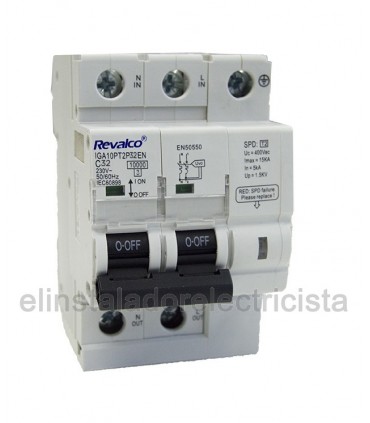 Sobretensiones Combinadas Permanentes y transitorias 2P 32Amp.
