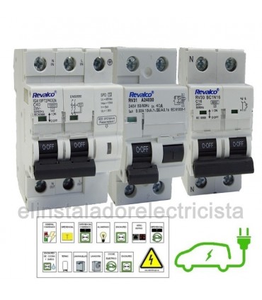 Pack protecciones Vehículo Eléctrico 40Amp. y magnetotérmico de 16A