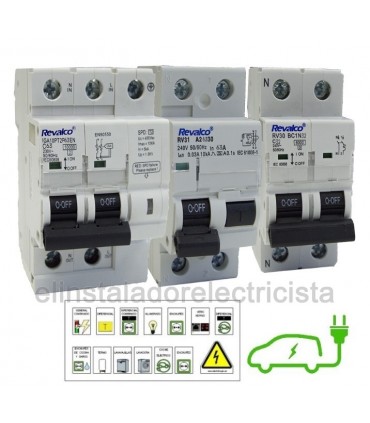 Pack protecciones Vehículo Eléctrico 63Amp. y magnetotérmico de 32A