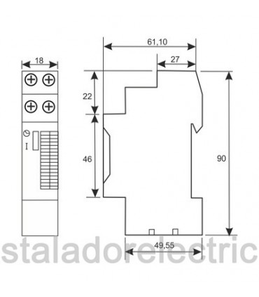 Reloj horario mecánico 24h 16A 240Vac  módulo 18mm