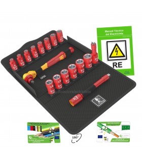 Juego de carraca aislado de Wera con Manual técnico y comprobador de secciones de PLC Madrid