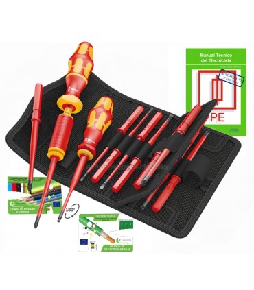 Kit destornillador dinamométrico y portavarillas con 14 puntas wera ref.: 05135906001