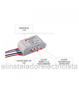 Detector de Movimiento por Micro-ondas control iluminación/puertas