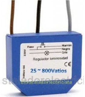 Regulador Dimmer 25/800 Vatios con filtro de interferencias 