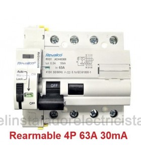 Rearmable 63A trifásico 300mA 10kA clase AC