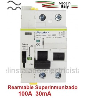 Superinmunizado Rearmable 100A 30mA 2 Polos 10kA