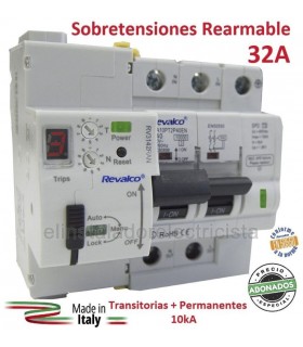 Sobretensiones 32A Combinado Rearmable con contador de disparos