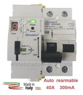 Diferencial 40A 300mA Rearmable LED 10kA